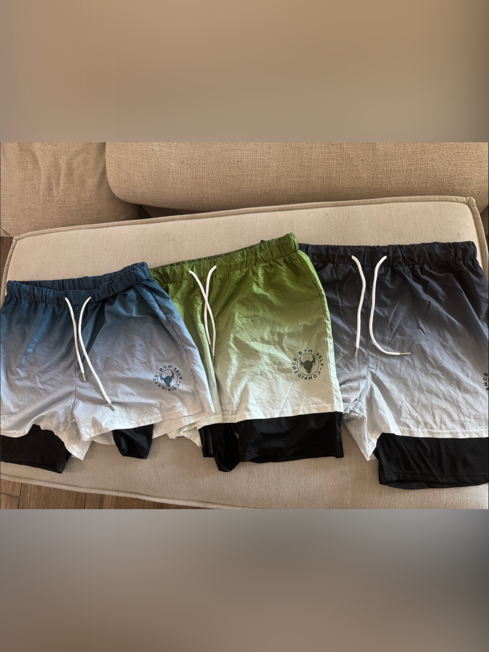Men's Gradient Swim Hybrids - Green, Blue, and Gray Options